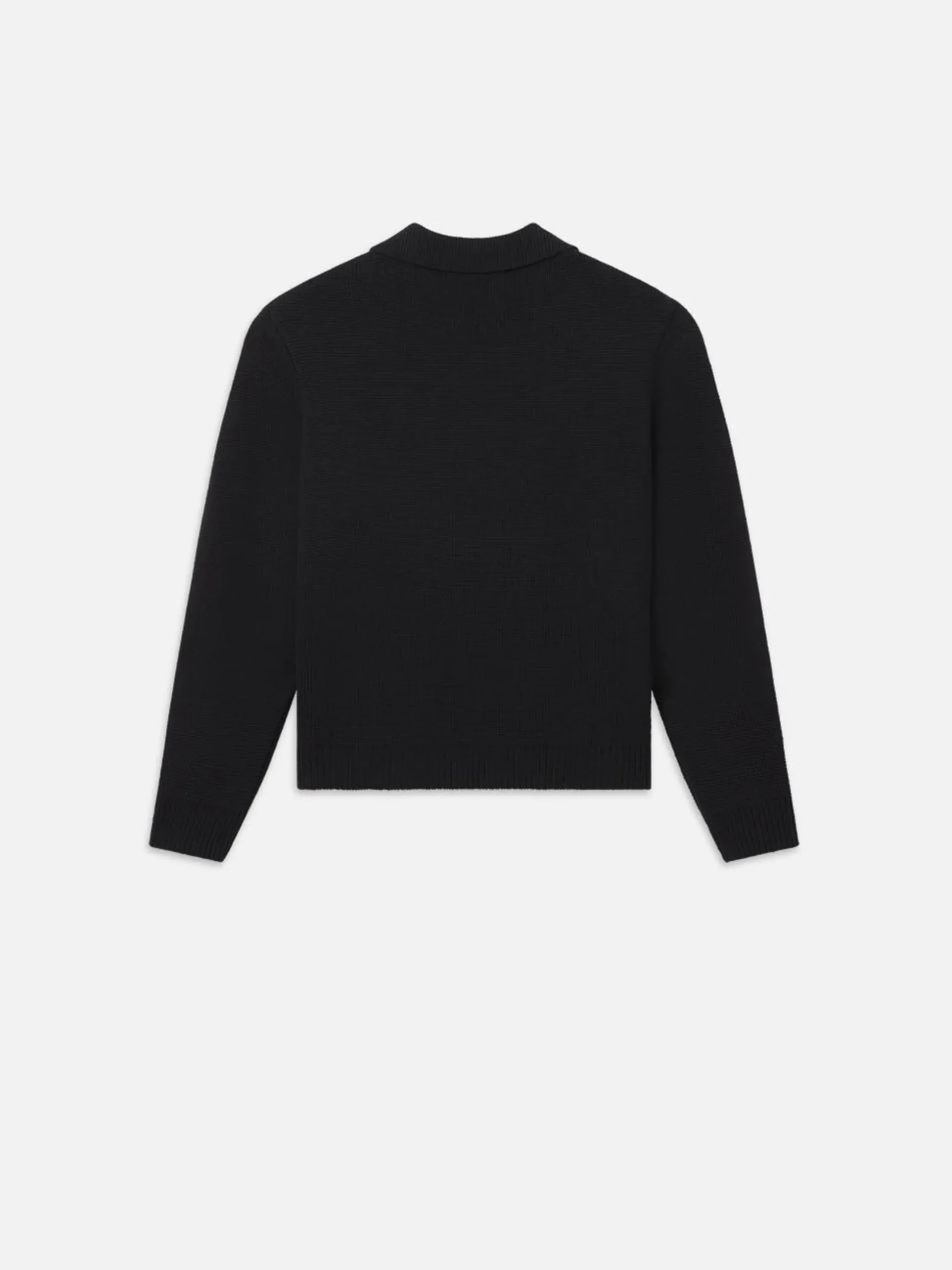 Silk Blend Polo Sweater in Black