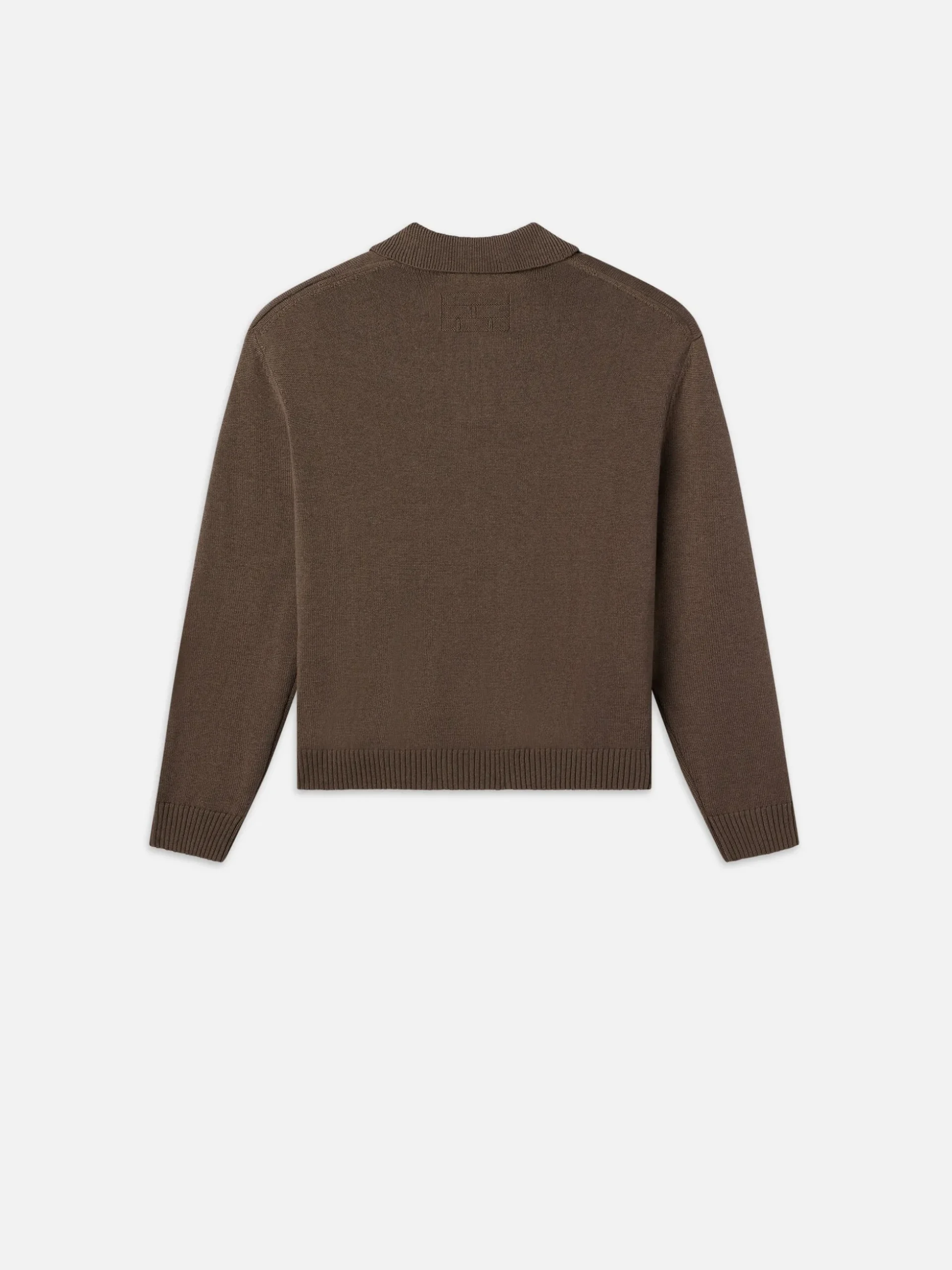 Silk Blend Polo Sweater in Soft Mocha