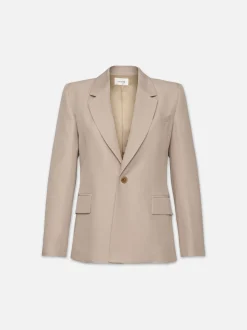 Single Button Blazer in Light Beige
