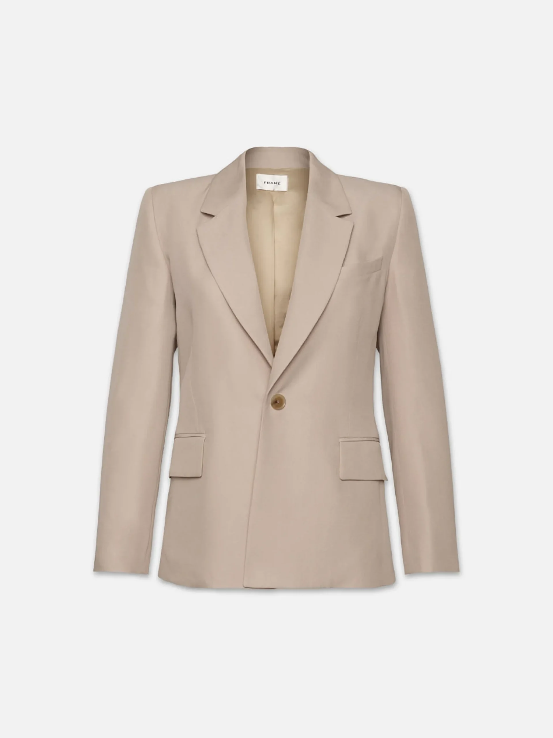 Single Button Blazer in Light Beige
