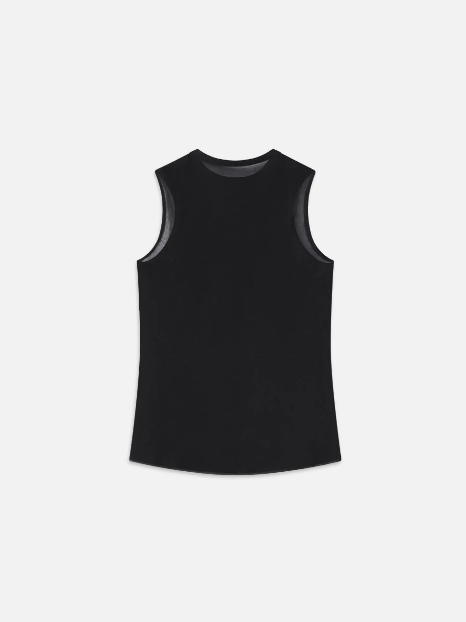 Sleeveless Ruffle Trim Blouse in Black