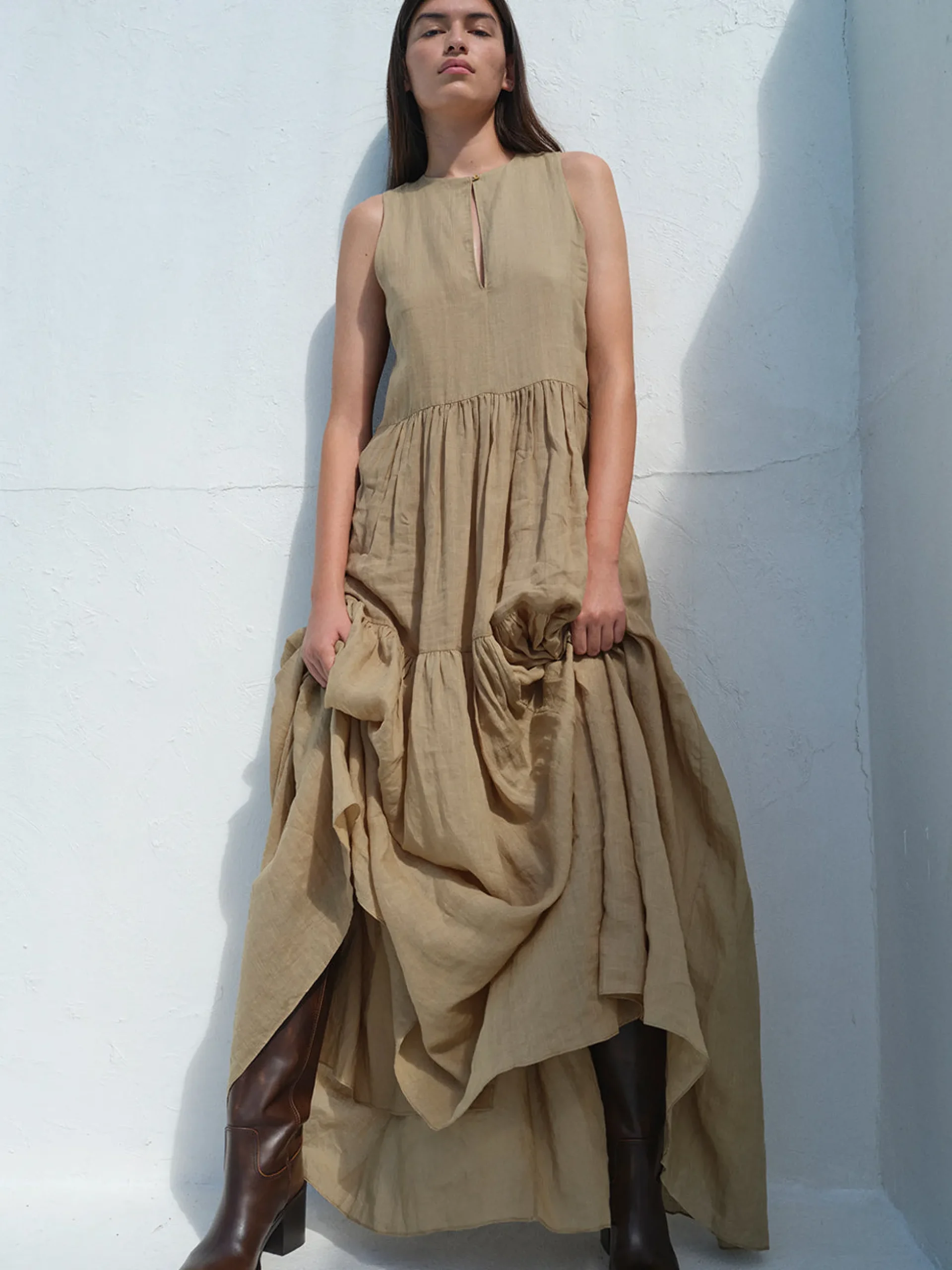 Sleeveless Tiered Maxi in Cypress