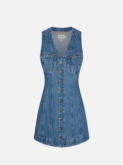 Sleeveless Trucker Pocket Dress in Delaware