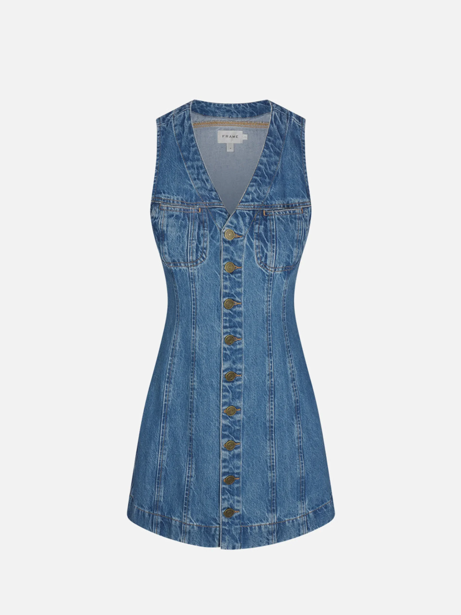 Sleeveless Trucker Pocket Dress in Delaware