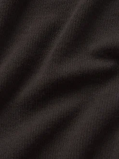 Slinky Long Sleeve Rib Henley in Chocolate Brown