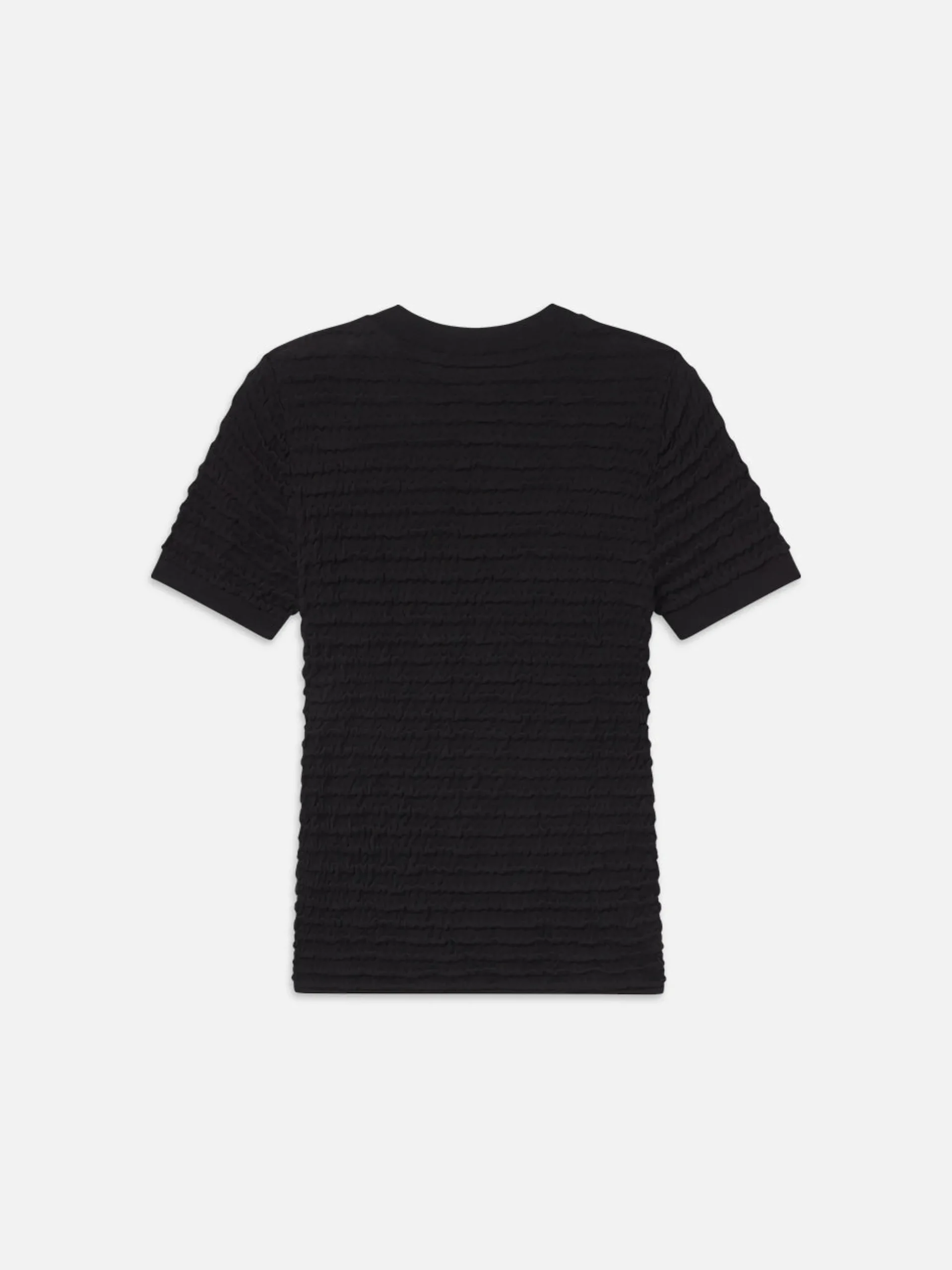 Smocked Short Sleeve Sweater in Black