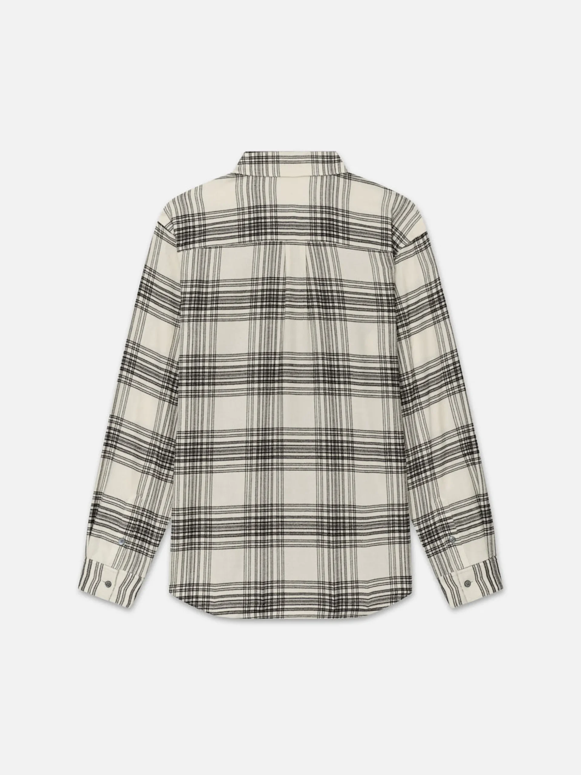 Spring Plaid Shirt in White Canvas/Black Plaid
