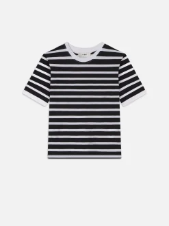 Striped Baby Tee in Black Multi