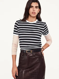 Striped Baby Tee in Black Multi