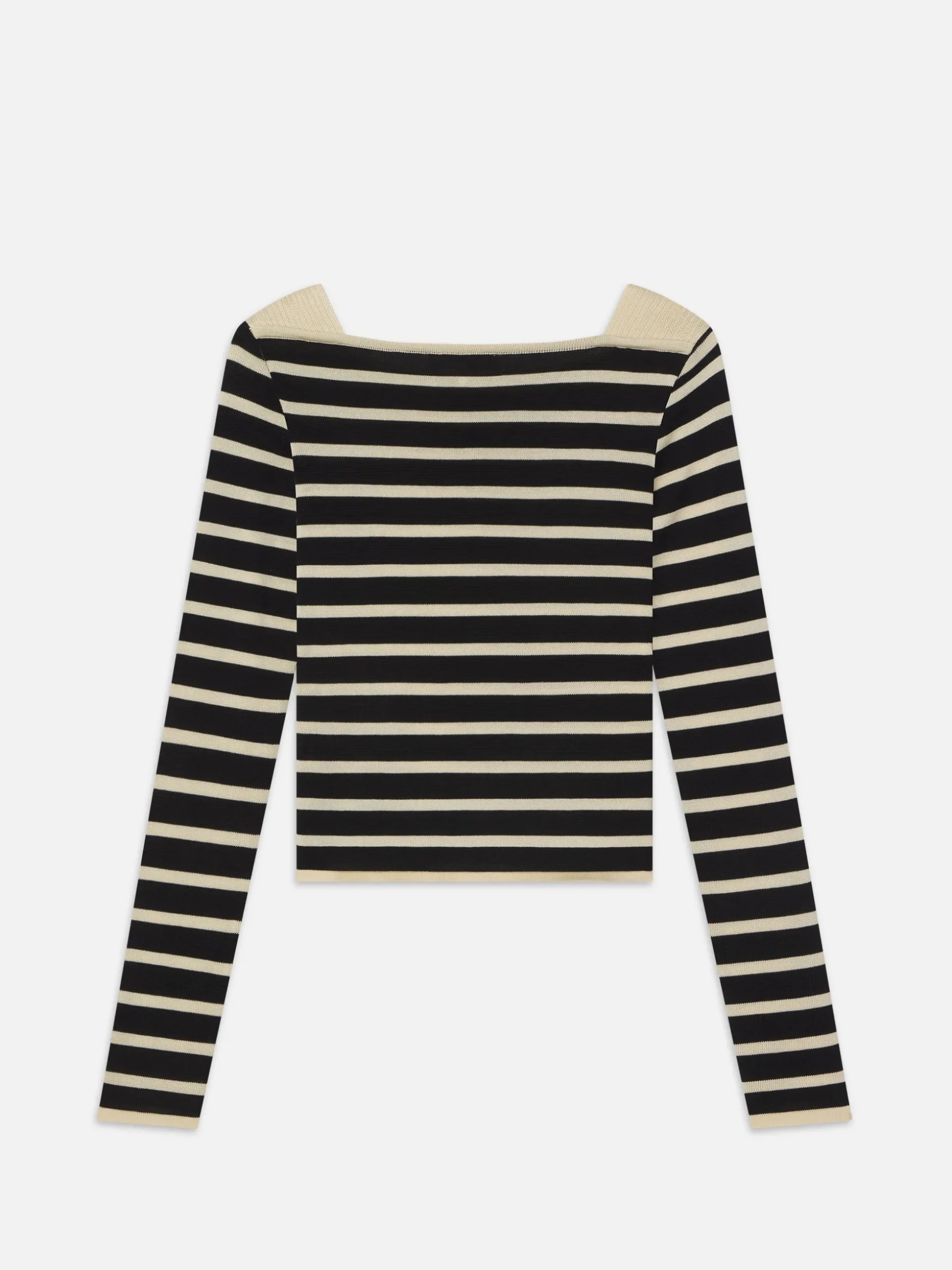 Striped Boatneck Sweater in Black Multi