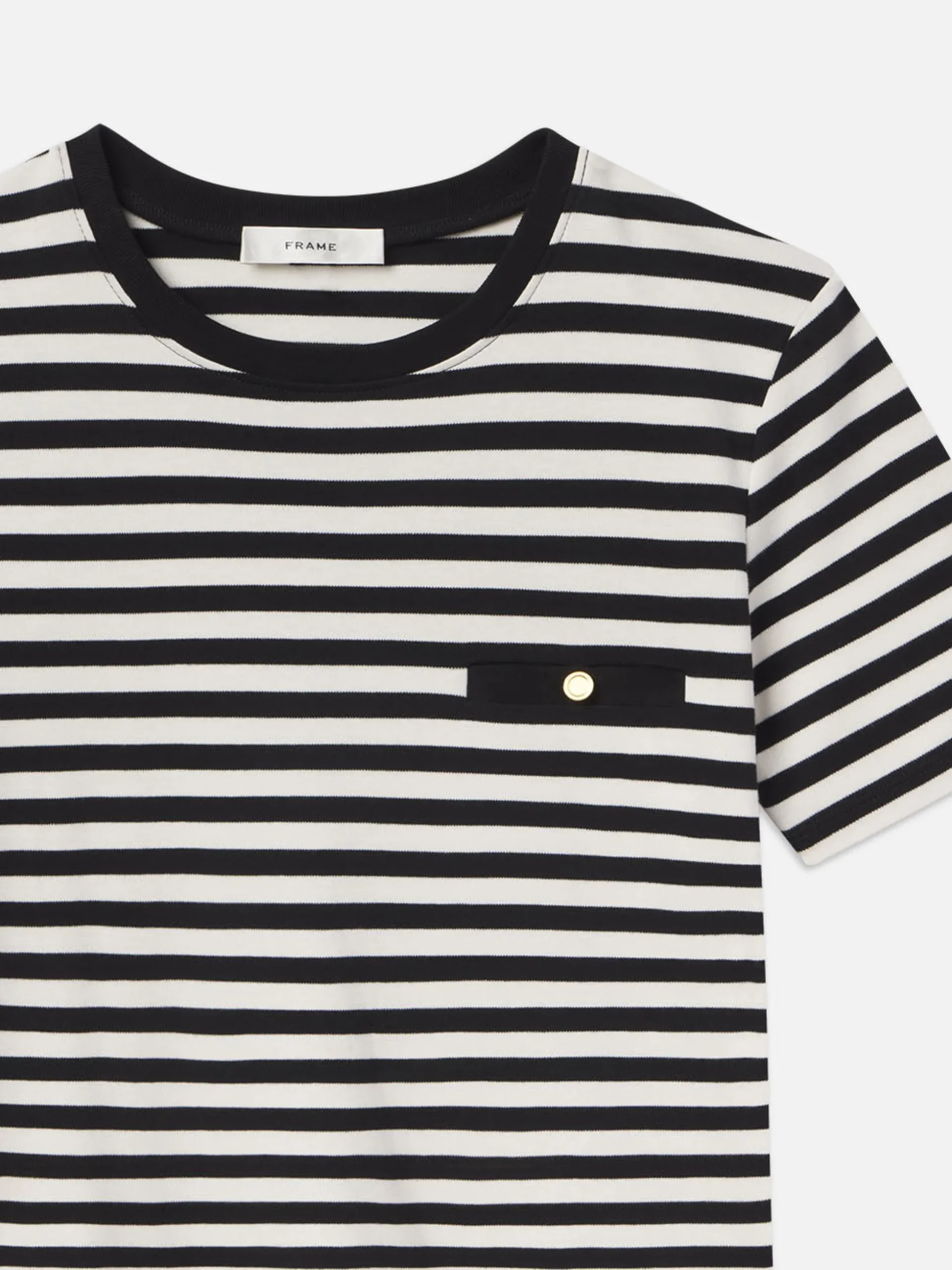 Striped Pocket Tee in Black Multi