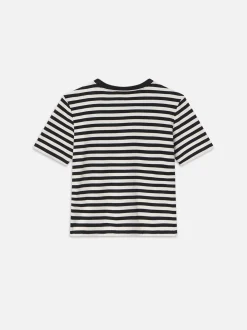 Striped Pocket Tee in Black Multi