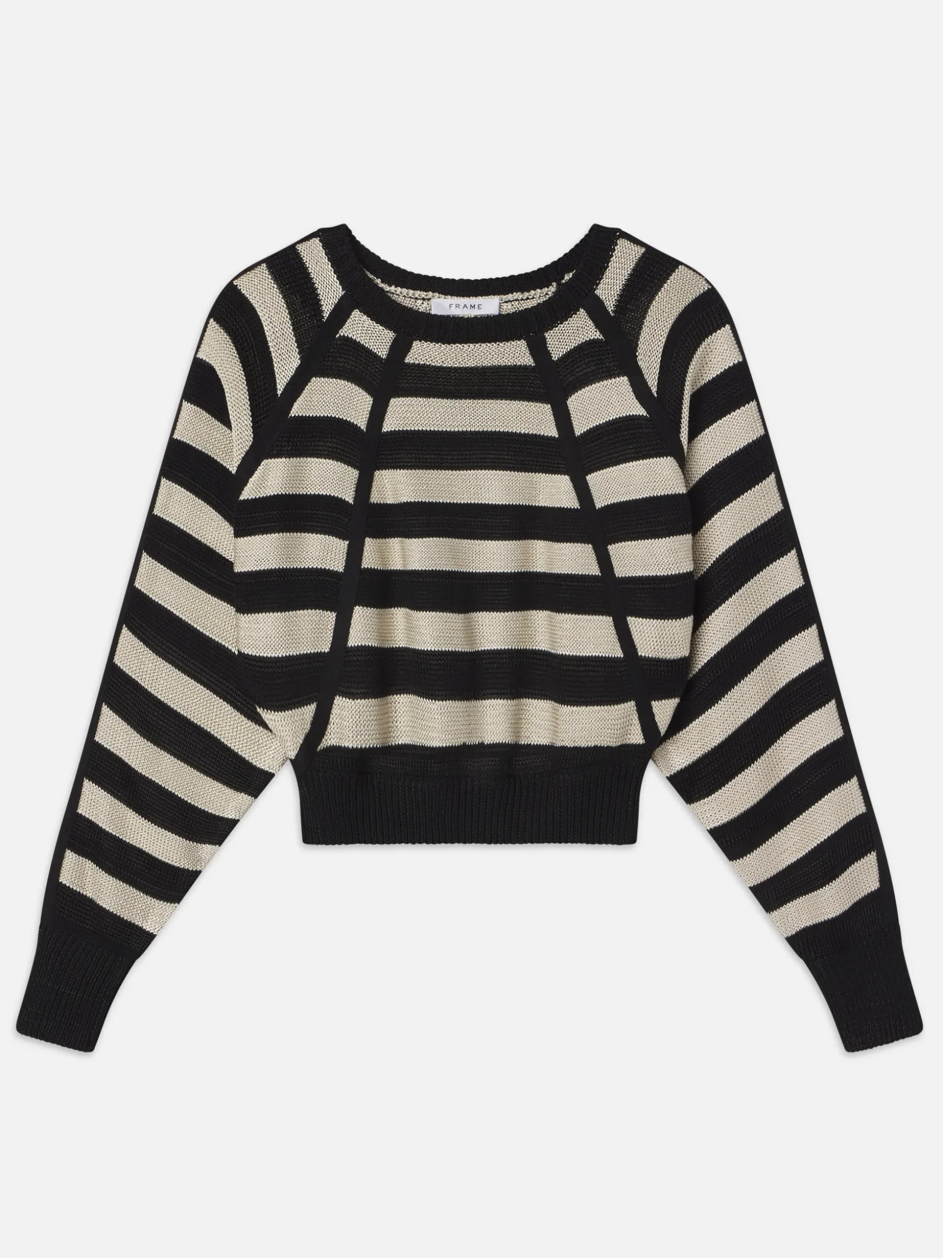 Striped Raglan Sweater in Black Multi