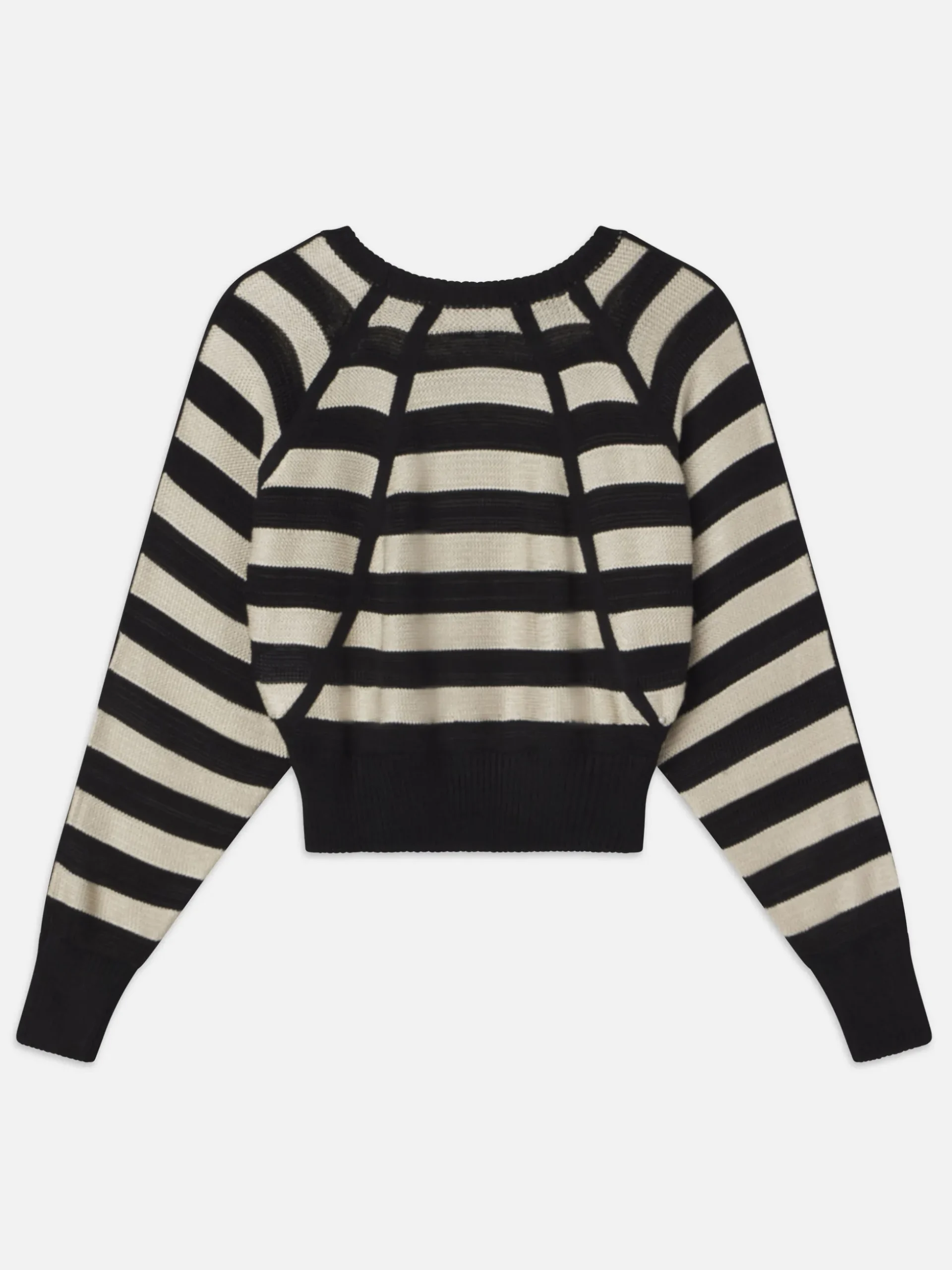 Striped Raglan Sweater in Black Multi