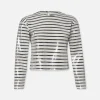 Striped Sequin Top in Navy Multi