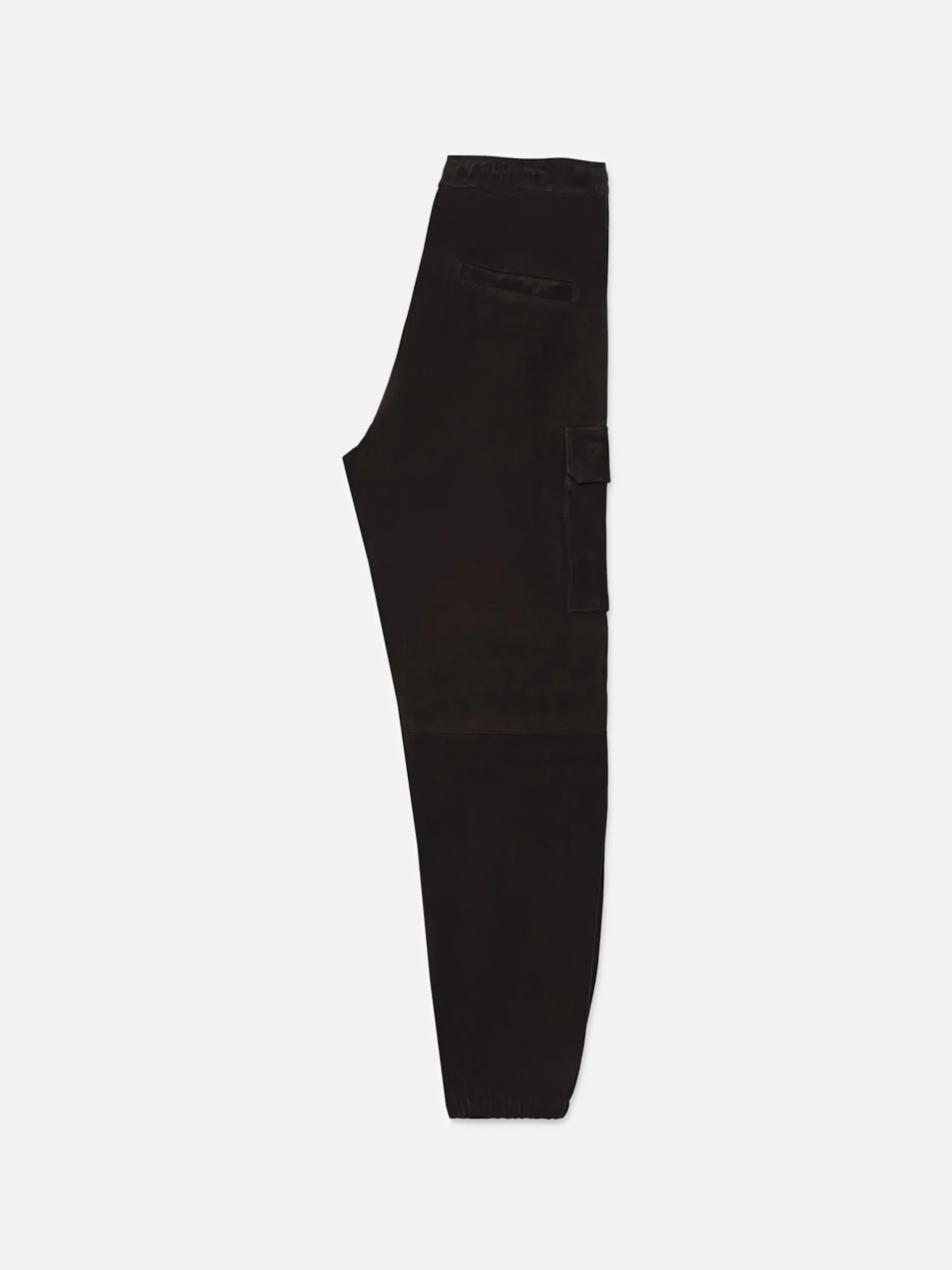 Suede Cargo Jogger in Black