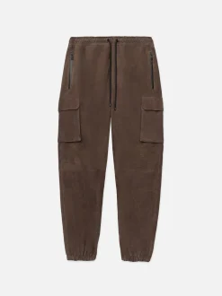 Suede Cargo Jogger in Dark Wood
