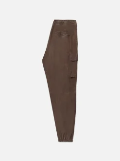 Suede Cargo Jogger in Dark Wood