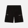 Suede Cargo Shorts in Black