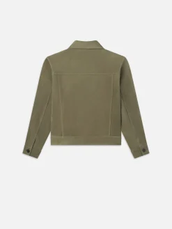 Suede Jacket in Light Olive