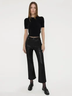 Suede Le Crop Mini Boot in Black Multi