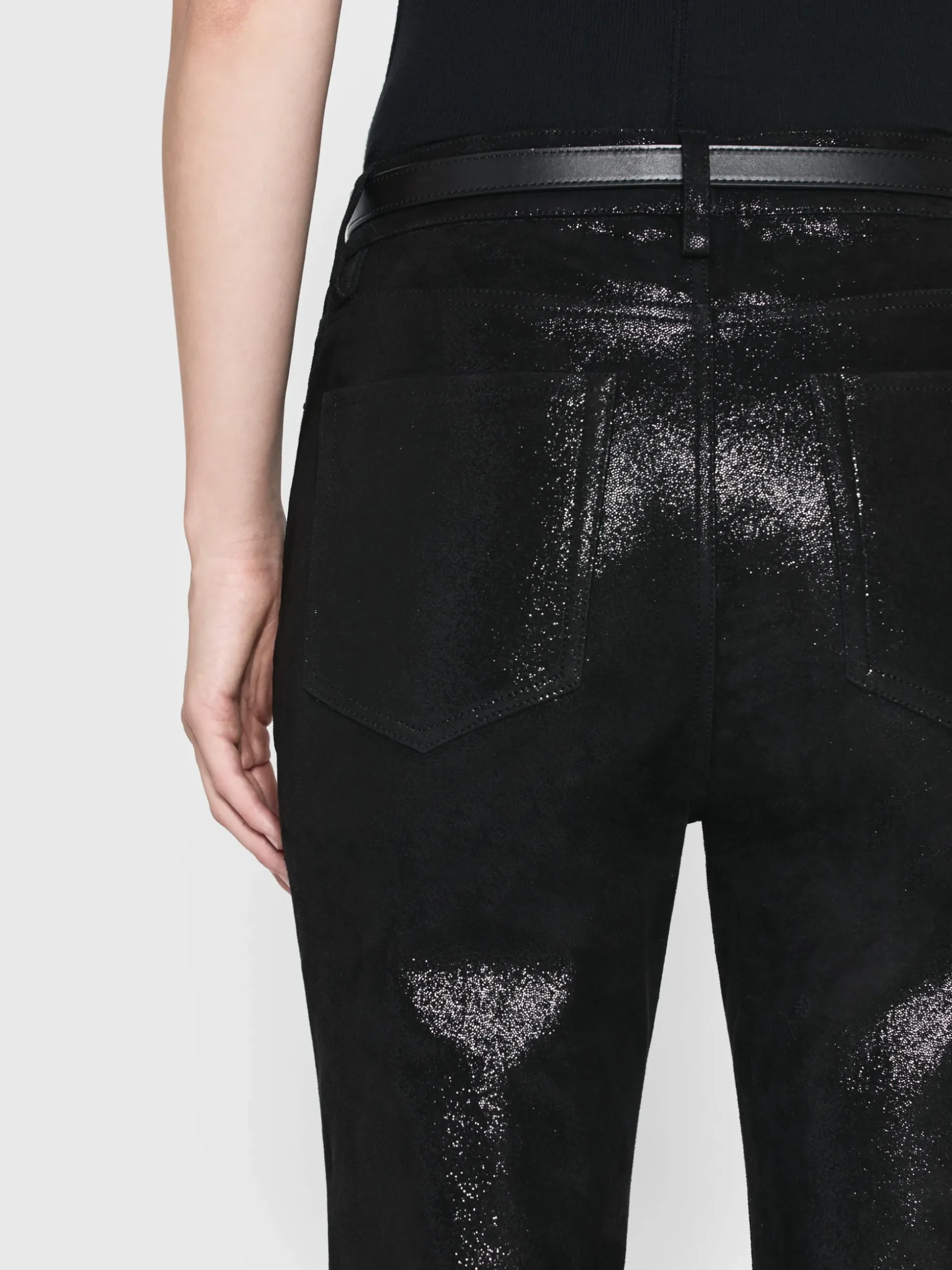 Suede Le Crop Mini Boot in Black Multi
