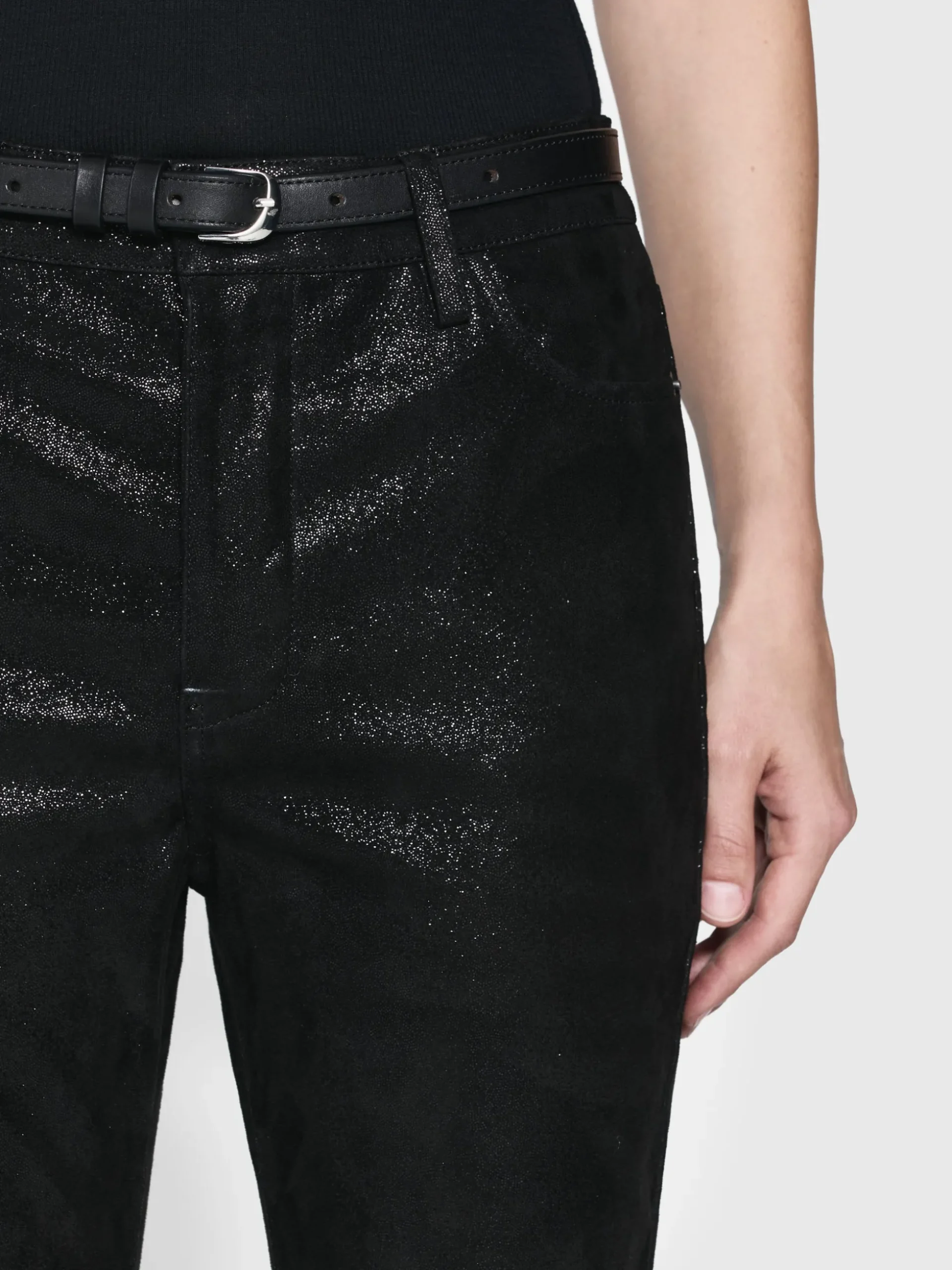 Suede Le Crop Mini Boot in Black Multi