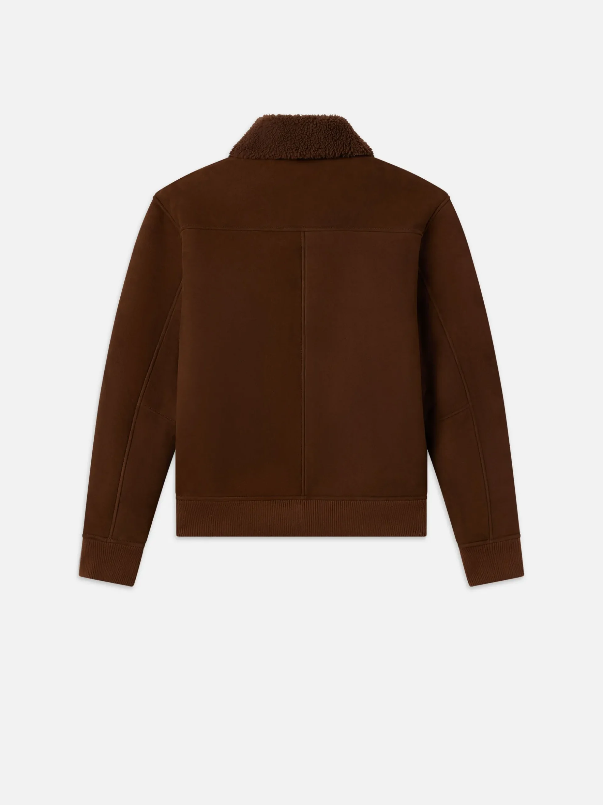 Suede Shearling Bomber in Dark Camel
