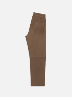 Suede Workwear Pant in Soft Mocha