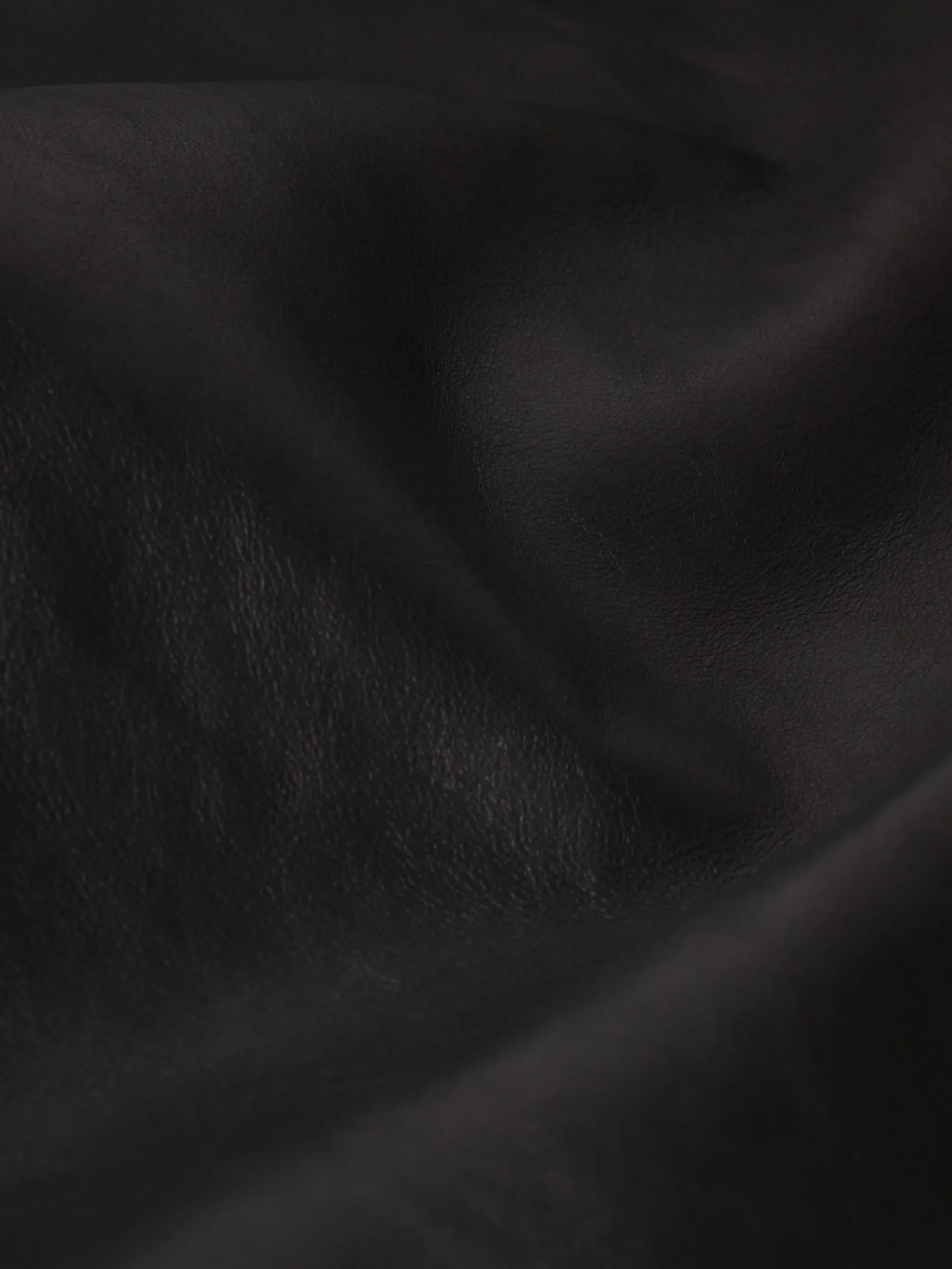 Tailored Leather Coat in Black