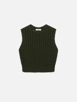 Tape Yarn Sweater Vest in Military
