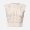 Tape Yarn Sweater Vest in Cream