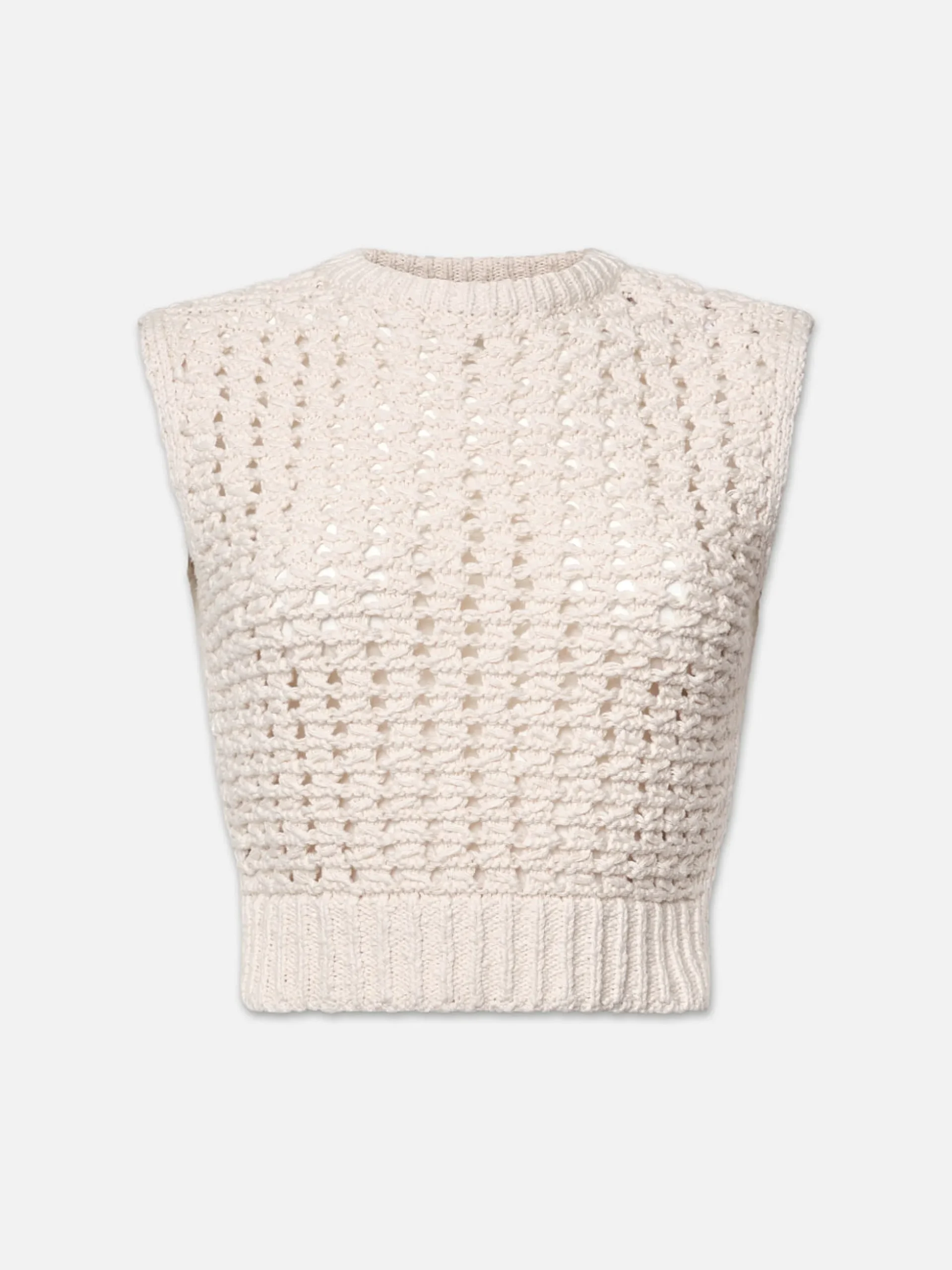 Tape Yarn Sweater Vest in Cream