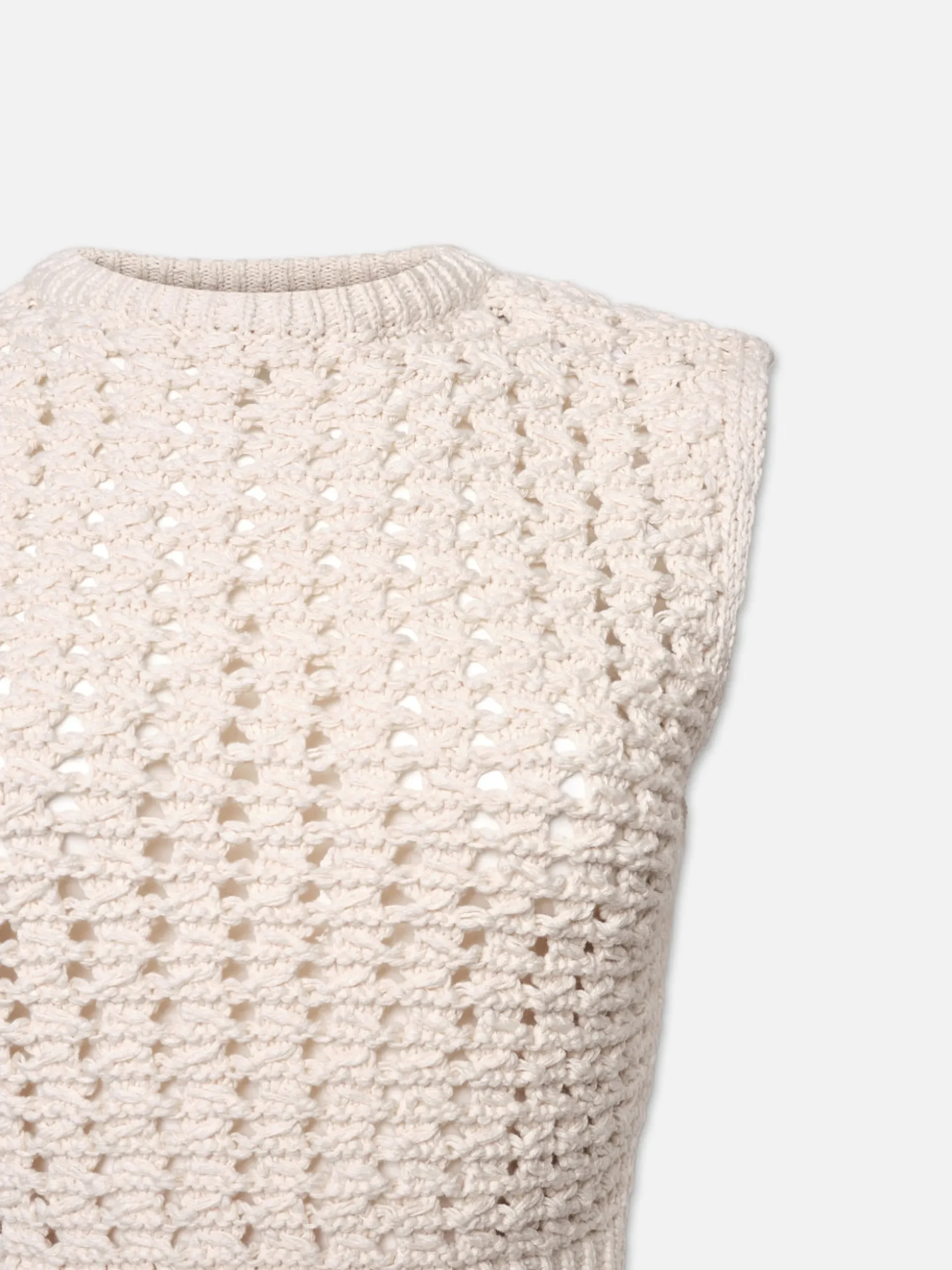 Tape Yarn Sweater Vest in Cream