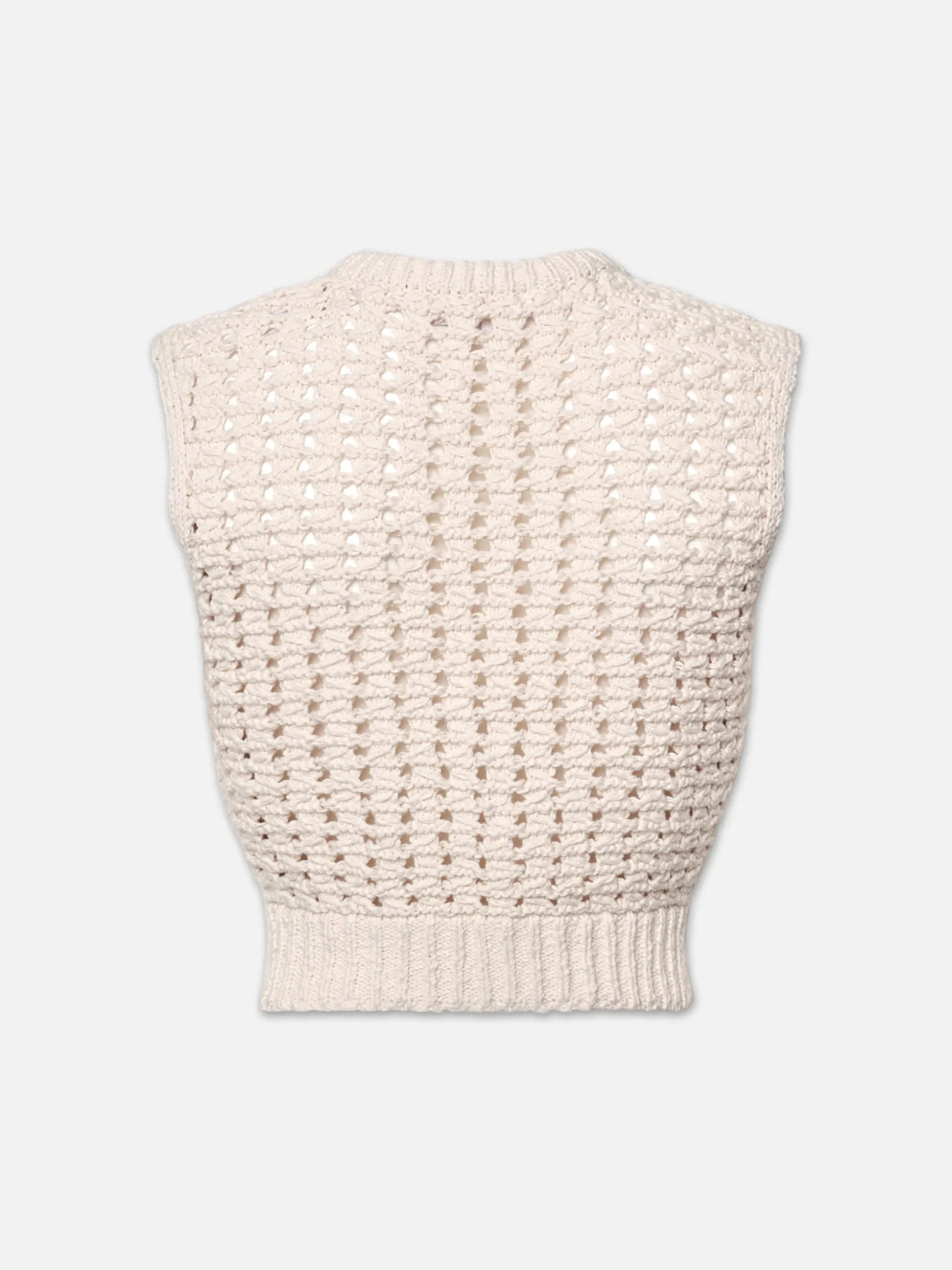 Tape Yarn Sweater Vest in Cream