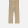 Tapered Pleated Trousers in Dove