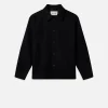Textured Overshirt Jacket in Black