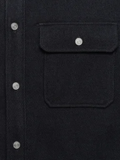 Textured Overshirt Jacket in Dark Navy