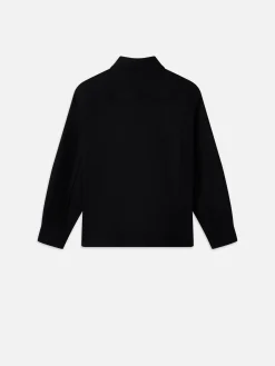 Textured Overshirt Jacket in Black