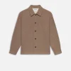 Textured Shirt Jacket in Light Brown