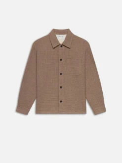 Textured Shirt Jacket in Light Brown
