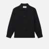 Textured Shirt Jacket in Black