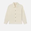 Textured Shirt Jacket in Off White