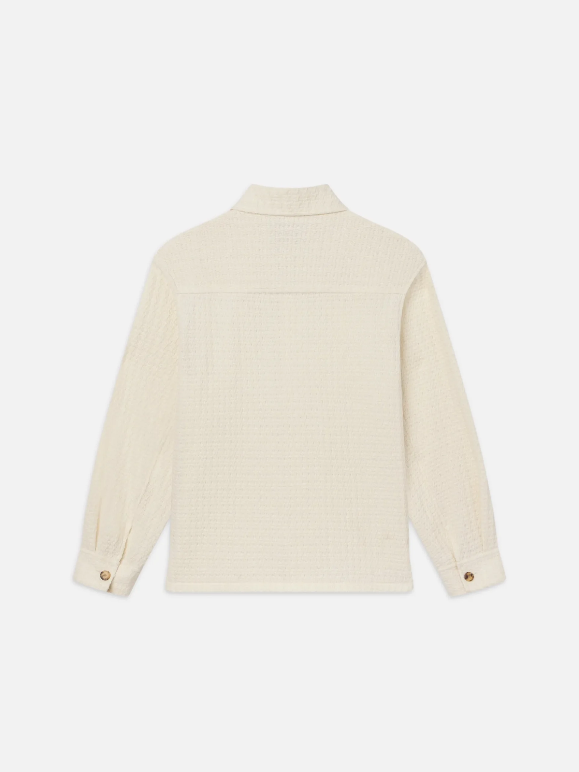 Textured Shirt Jacket in Off White