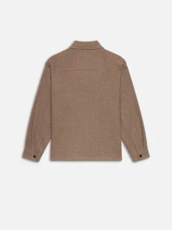 Textured Shirt Jacket in Light Brown