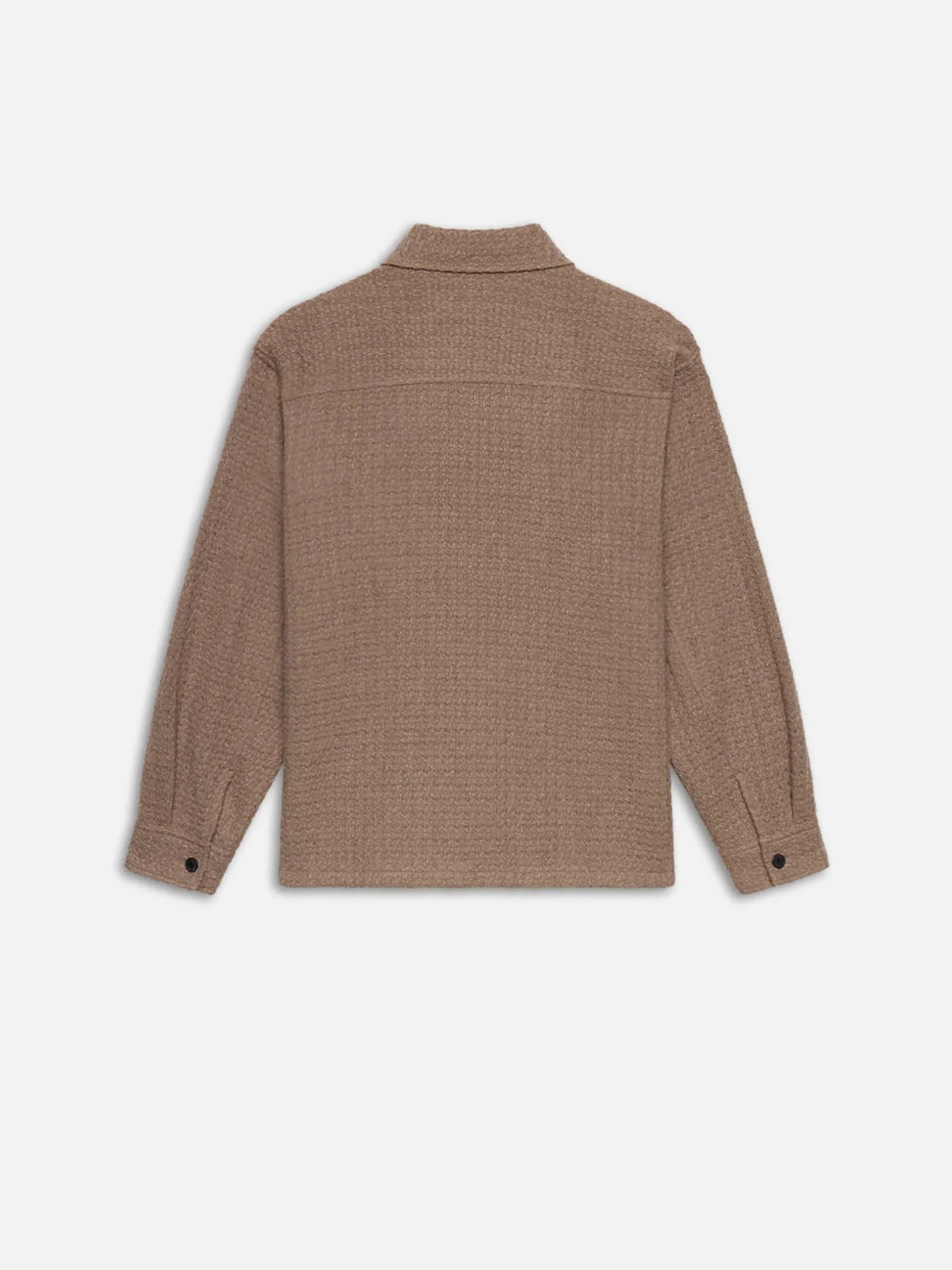 Textured Shirt Jacket in Light Brown
