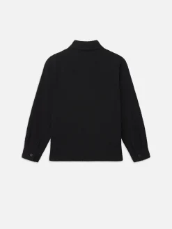Textured Shirt Jacket in Black