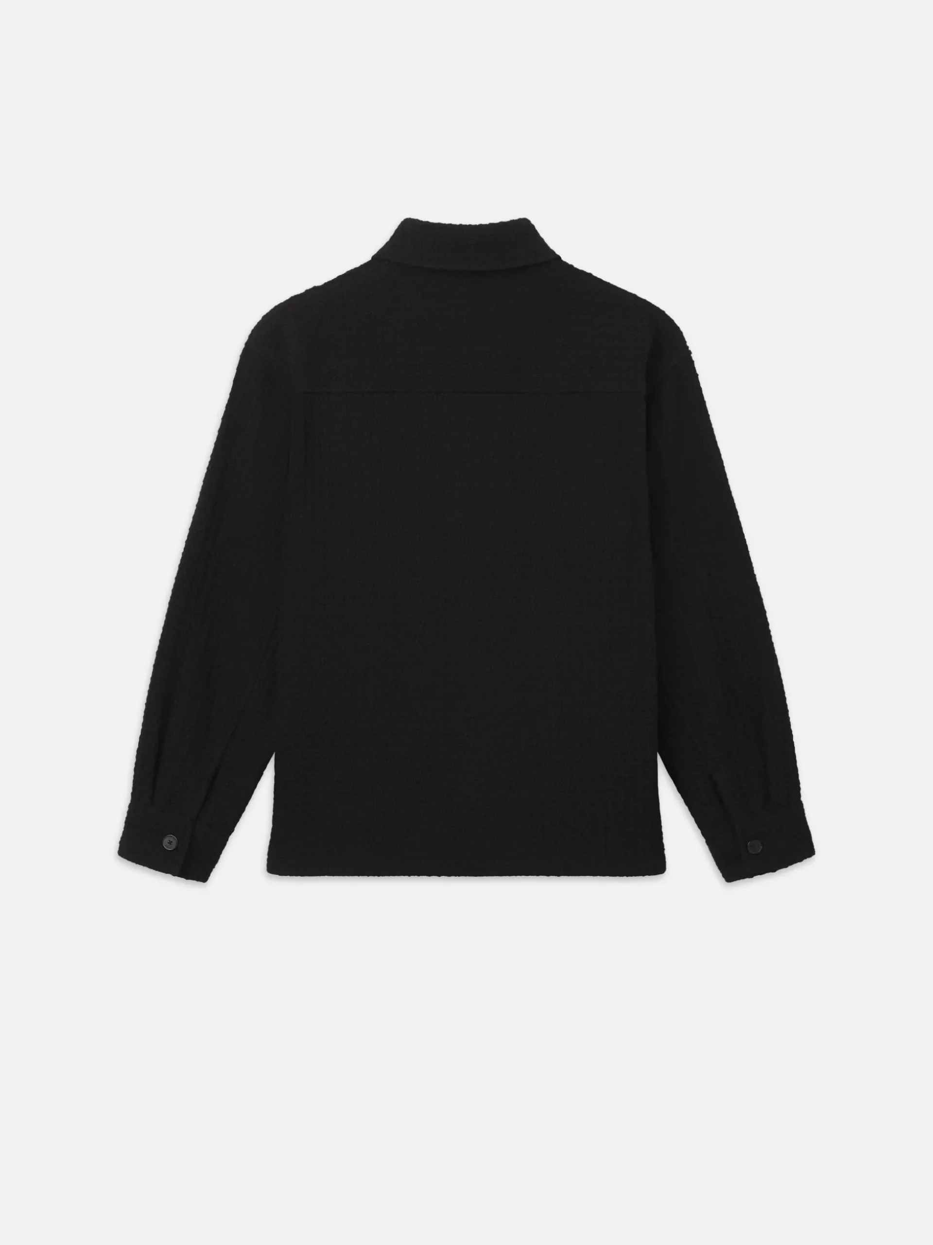 Textured Shirt Jacket in Black
