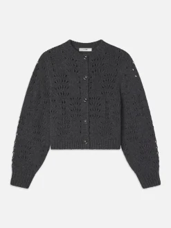 Textured Stitch Cardigan in Dark Gris Heather