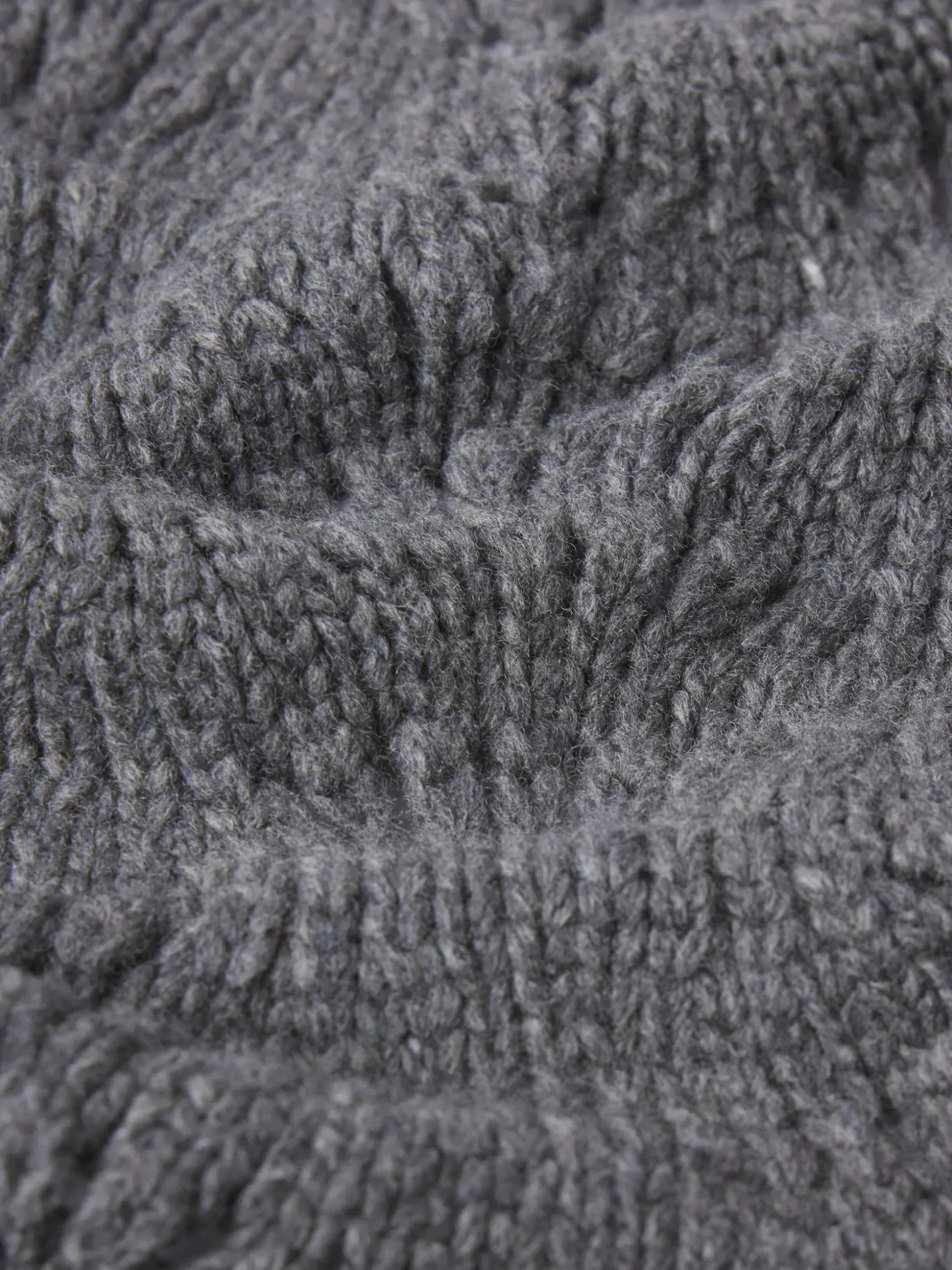 Textured Stitch Cardigan in Dark Gris Heather